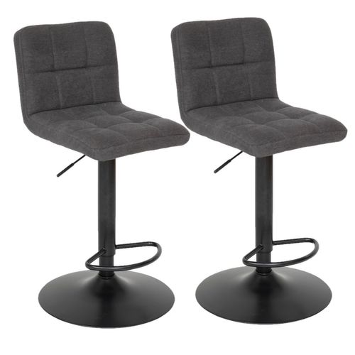 Lot De 2 Chaises De Bar En Tissu Delek - Gris