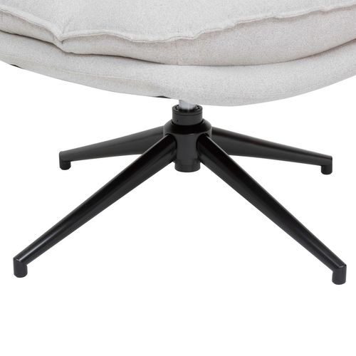 Fauteuil Pivotant En Tissu Et Pieds Métal Harper - Lin