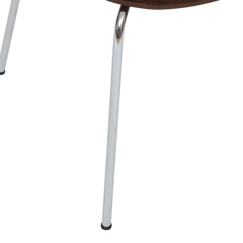 Lot De 4 Chaises Pieds Métal Assise En Bois Massif Ouro - Marron Foncé