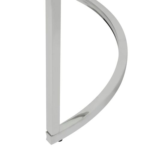 Ensemble De 2 Tables Basses Gigognes En Verre Et Inox Kneo - Argent