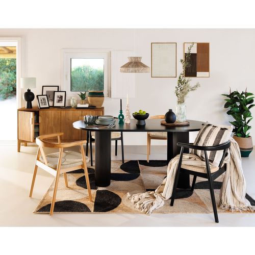 Table à Manger Ovale En Bois Pour 6 Personnes Olova - Noir