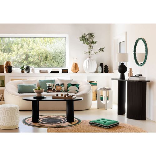 Table Basse Ovale En Bois Olova - Noir