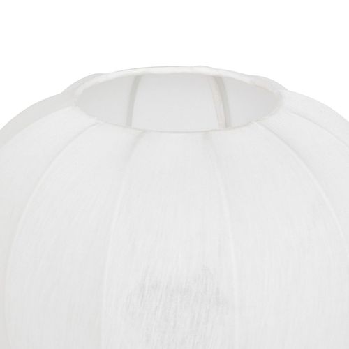Lampe à Poser En Métal Et Coton Tobie - H. 33 Cm - Blanc Et Noir