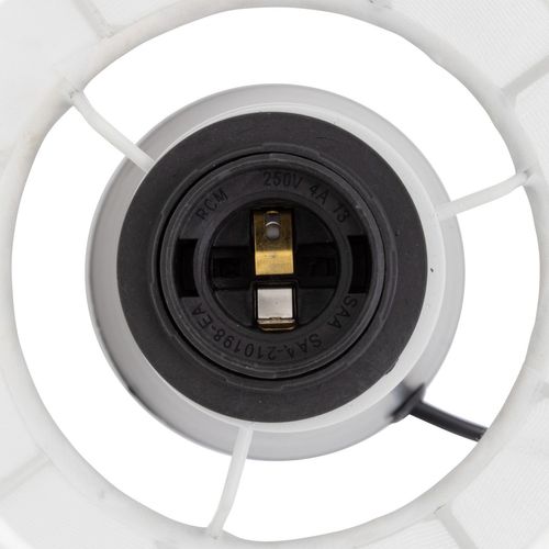 Lampe à Poser En Métal Et Coton Tobie - H. 33 Cm - Blanc Et Noir