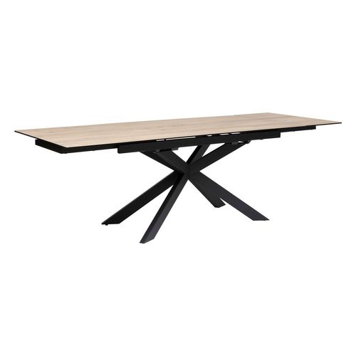 Table à Manger Extensible En Céramique Et Métal Pour 6 à 8 Personnes - Beige