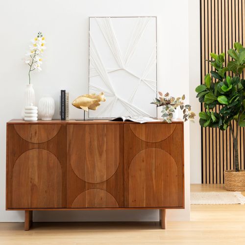 Buffet 3 Portes En Bois Massif Nanda - Marron