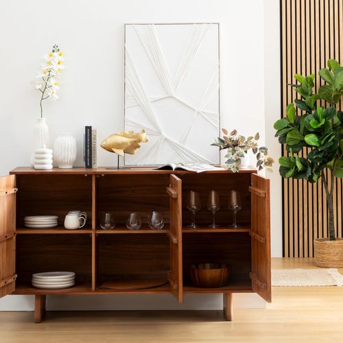 Buffet 3 Portes En Bois Massif Nanda - Marron