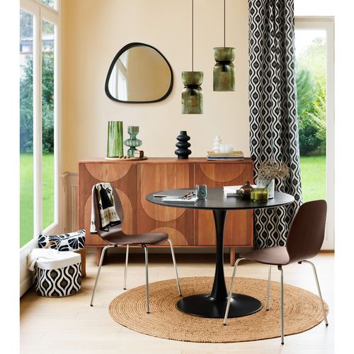 Table à Manger Ronde En Bois Pour 4 Personnes Elias - Noir