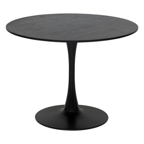 Table à Manger Ronde En Bois Pour 4 Personnes Elias - Noir