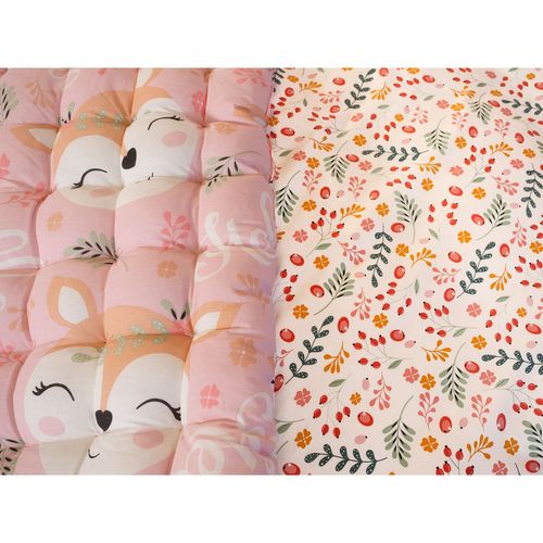 Matelas De Sol Enfant Renard - 100% Coton 120 G/m² - 55 X 120 Cm