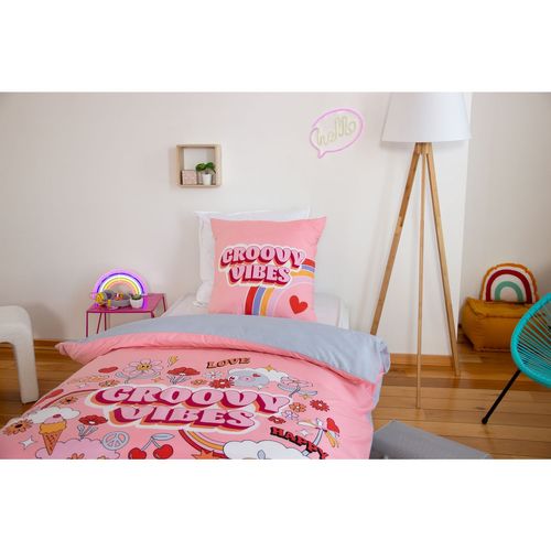Parure De Lit Enfant Groovy Vibes - 100% Microfibre 72g/m² - 140 X 200 Cm