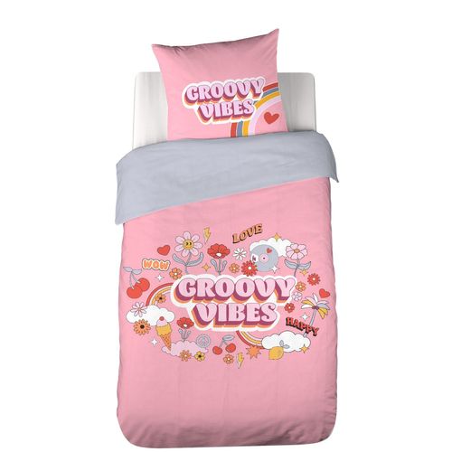 Parure De Lit Enfant Groovy Vibes - 100% Microfibre 72g/m² - 140 X 200 Cm