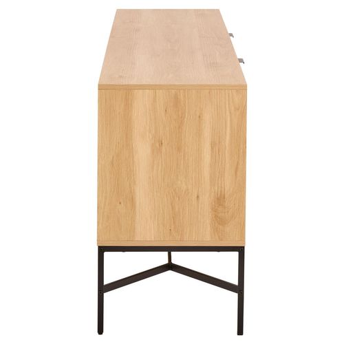 Buffet Avec 2 Portes Et 2 Étagères Effet Tasseaux Baïkal - Beige