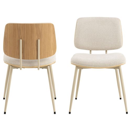 Lot De 2 Chaises De Salle à Manger Aulne - Beige