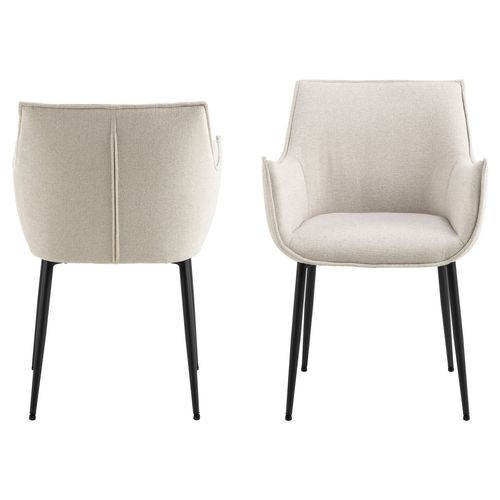 Lot De 2 Chaises De Salle à Manger Avec Accoudoirs Sorrento - Beige