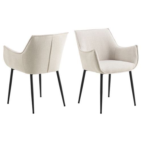 Lot De 2 Chaises De Salle à Manger Avec Accoudoirs Sorrento - Beige