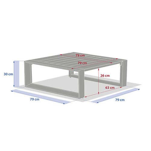 Table Basse De Jardin Carrée En Aluminium Allure - 79 X 79 Cm - Avoine