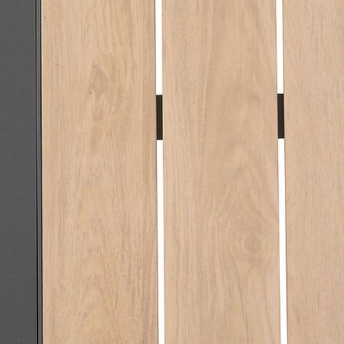 Table Basse De Jardin Aluminium Effet Bois - 87 X 87 Cm - Graphite Et Honey