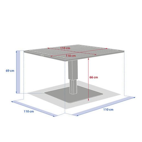 Table De Jardin Relevable Carrée En Aluminium Salimia - Avoine