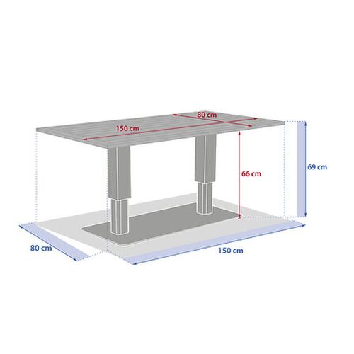 Table De Jardin Relevable Rectangulaire En Aluminium Salimia - Argile Et Lin