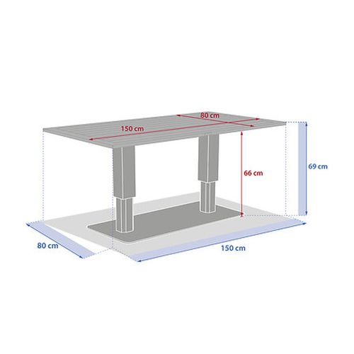 Table De Jardin Relevable Rectangulaire En Aluminium Salimia - Graphite Et Honey