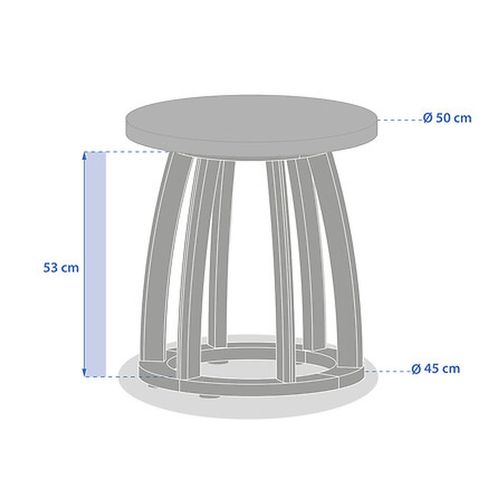 Table De Jardin D'appoint Ronde En Bois Et Béton Lemindo - D. 50 Cm - Marron