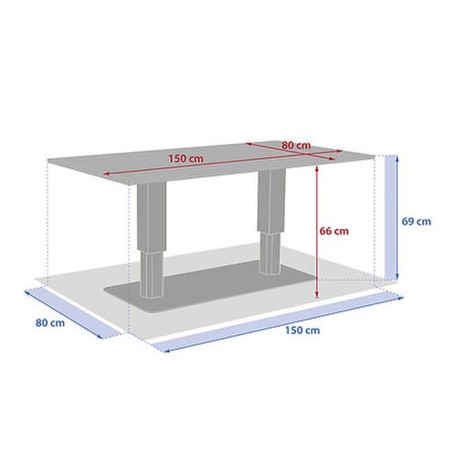 Table De Jardin Relevable Rectangulaire En Aluminium Salimia - Gris Graphite