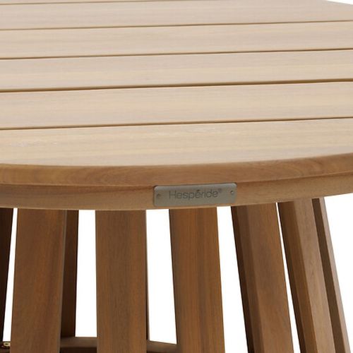 Table De Jardin D'appoint Ronde Grand Modèle En Bois Osuna - D. 80 Cm - Marron