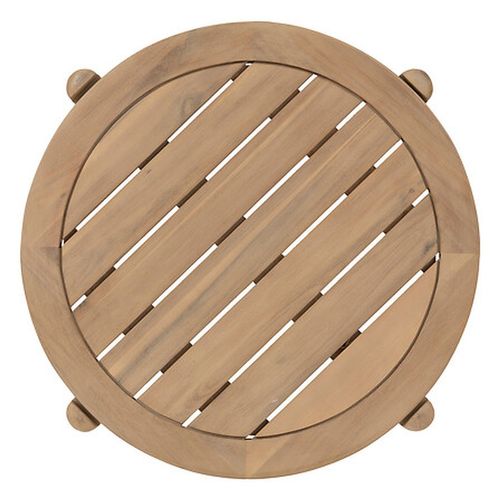 Table De Jardin D'appoint Ronde En Bois Deona - D. 50 Cm - Marron
