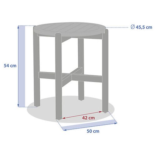 Table De Jardin D'appoint Ronde En Bois Deona - D. 50 Cm - Marron