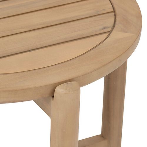 Table De Jardin D'appoint Ronde En Bois Deona - D. 50 Cm - Marron