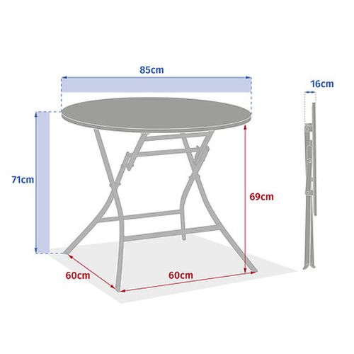 Table De Jardin Pliante Ronde 4 Places Greensboro - Argile