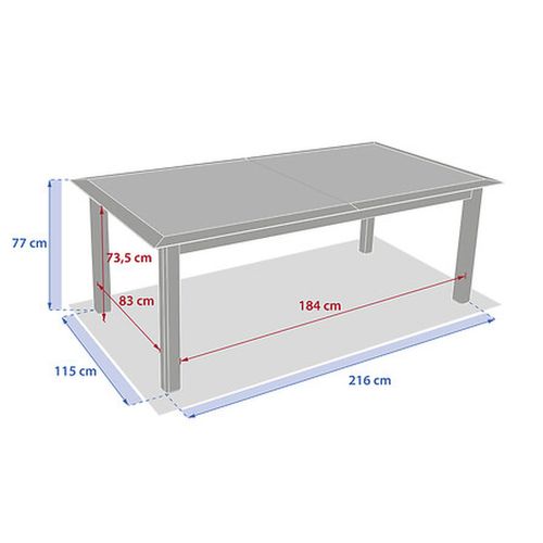 Table De Jardin Extensible En Aluminium Effet Bois 12 Places Allure - Grège Et Avoine