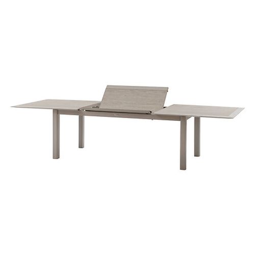 Table De Jardin Extensible En Aluminium Effet Bois 12 Places Allure - Grège Et Avoine