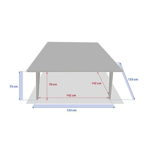 Table De Jardin Bistro Carrée En Acier Et Céramique 8 Places Lambada - Graphite