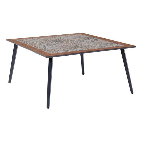 Table De Jardin Bistro Carrée En Acier Et Céramique 8 Places Lambada - Graphite