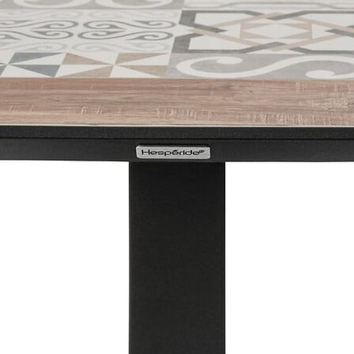 Table De Jardin Bistro Carrée En Acier Et Céramique 2 Places Lambada - Graphite