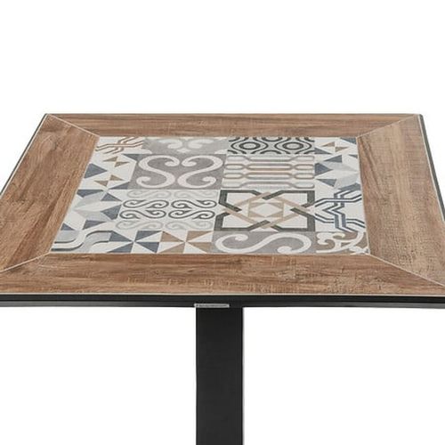 Table De Jardin Bistro Carrée En Acier Et Céramique 2 Places Lambada - Graphite