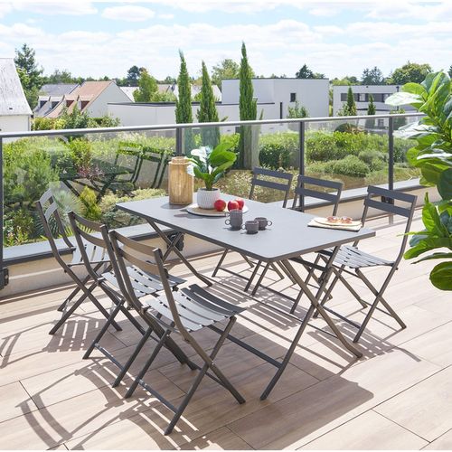 Table De Jardin Pliante Rectangulaire 6 Places Greensboro - Gris Graphite