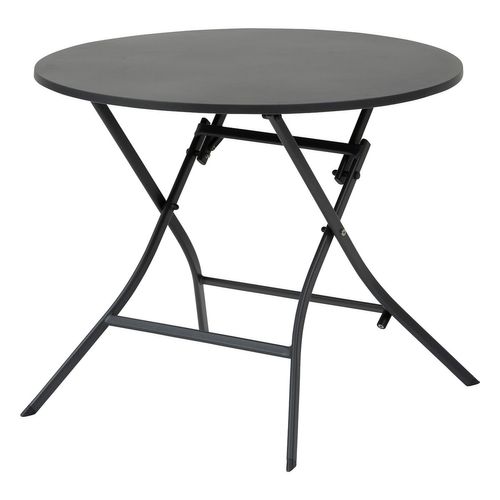 Table De Jardin Pliante Ronde 4 Places Greensboro - Gris Graphite