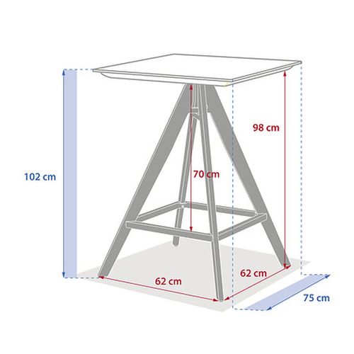 Table De Jardin Haute En Aluminium 2 Places Terzano - Vanille Et Argile