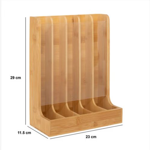 Porte-capsules En Plastique Et Bambou - Beige