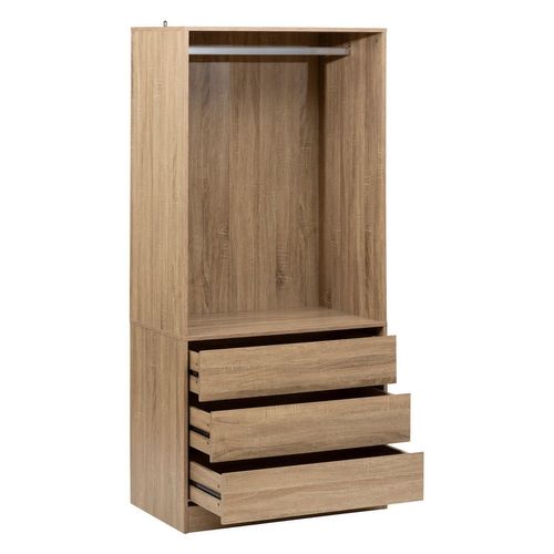 Dressing 3 Tiroirs Avec Penderie - Beige