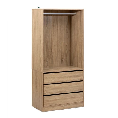 Dressing 3 Tiroirs Avec Penderie - Beige