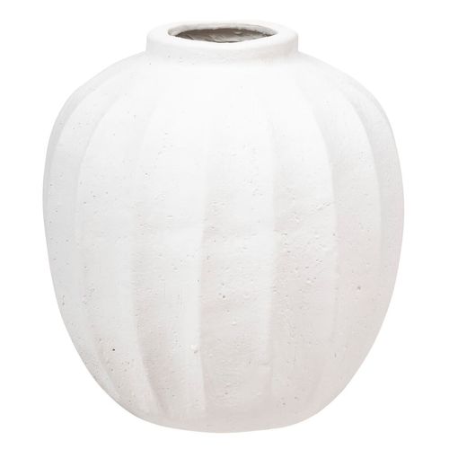 Vase Boule En Céramique Amia - H. 28 Cm - Blanc