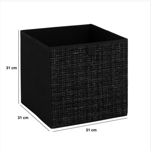 Lot De 6 Boites De Rangement Tweed - L. 31 X L.31 X H. 31 Cm - Noir