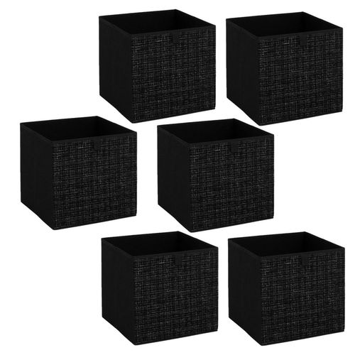 Lot De 6 Boites De Rangement Tweed - L. 31 X L.31 X H. 31 Cm - Noir
