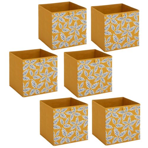 Lot De 6 Boites De Rangement Folia - L. 31 X L.31 X H. 31 Cm - Jaune