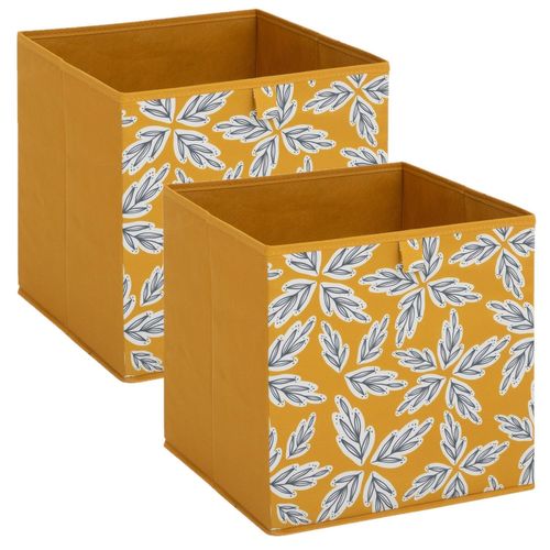 Lot De 2 Boites De Rangement Folia - L. 31 X L.31 X H. 31 Cm - Jaune