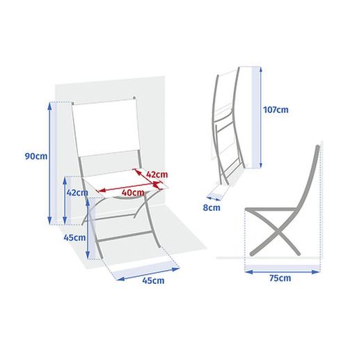 Lot De 4 Chaises Pliantes En Aluminium Et Texaline Essentia - Wengé Et Praline
